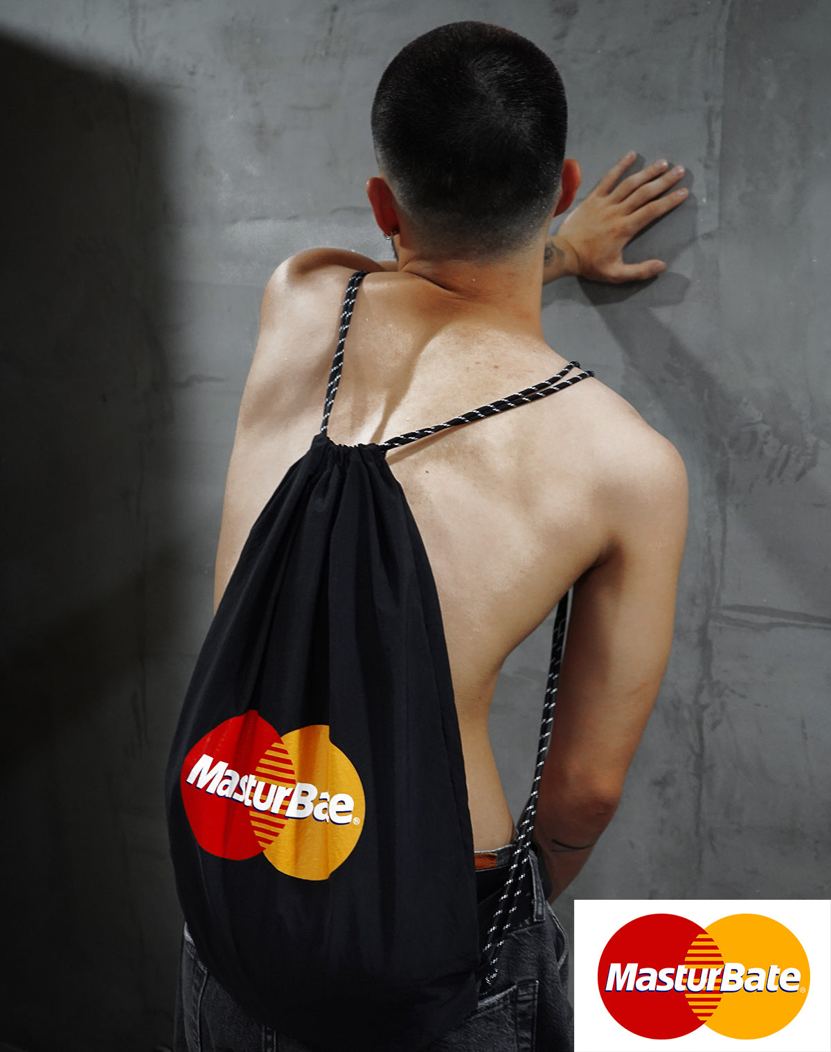 Masturbate drawstring bag